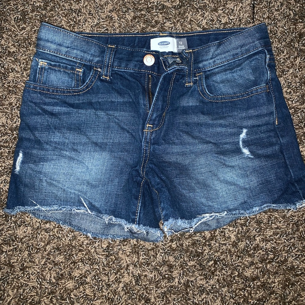 Blue girls Jean shorts with America flag pockets!!